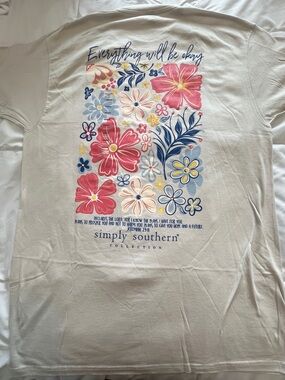 Simply Southern Beige “Everything Will Be Ok”T‑Shirt Size Medium